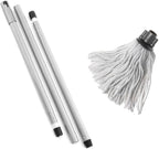 Addis Cotton Mop with 3-Piece Handle, White/Metallic-Grey