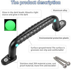 4 Safety Playground Luminous Handles, Swing Set Kids Safety Hand Grips for Playset, Climbing Frame, Play House, Playroom Ladder, Door, Bunk Bed (Black)