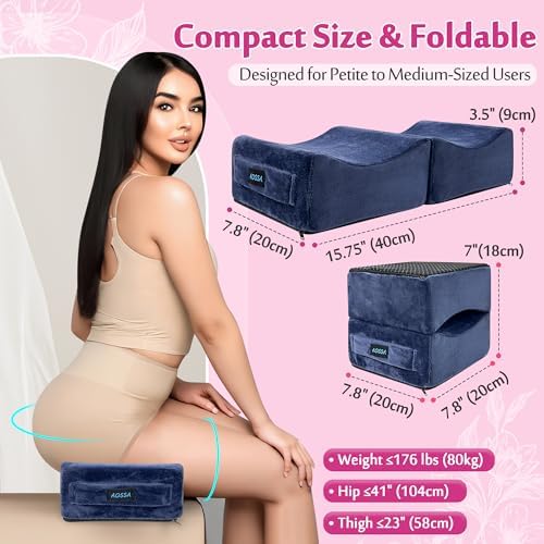 AOSSA BBL Pillow Brazilian Butt Lift Pillow After Surgery Seat Cushion Butt Pillow for Sitting Driving Post Recovery Booty Pillows Chair Butt Lift Buttocks Foam Cushion (Blue)