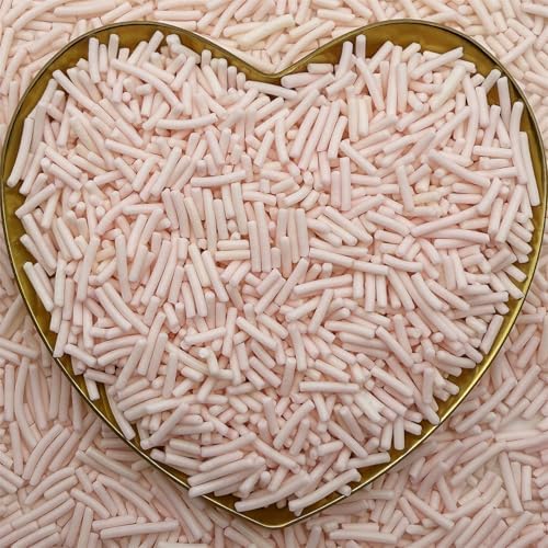 CandiJumpin Baby Pink Jimmy Sprinkles, Light Pink Sprinkles for Cake Decorating Edible Cake Jimmies Edible Crunchy Jimmies Ice Cream Toppings, Baby Shower Party Wedding Christmas Supplies 3 OZ