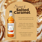 Monin - Salted Caramel Syrup, Natural Flavors, Great for Mochas, Lattes, Smoothies, Shakes, and Cocktails, Non-GMO, Gluten-Free (1 Liter)