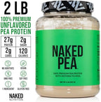 NAKED Pea - 2LB 100% Pea Protein Powder from North American Farms - Unflavored Vegan Pea Protein Isolate - NSF Certified, Plant Protein Powder, Easy to Digest - 30 Servings