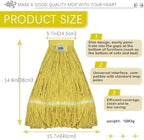 21 Oz Yellow Cotton Mop Head Replacement Heavy Duty Industrial Commercial Mop Head Washable Industrial mop Heads Heavy Duty for Commercial & Home Cleaning