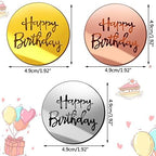 Acrylic Cake Disc, BENBO 18PCS Happy Birthday Cupcake Topper Mirror Acrylic Cupcake Toppers Mini Round Birthday Engraved Topper Charms for Birthday Party DIY Cupcake Decoration