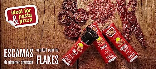 La Chinata. Hot Smoked Paprika Flakes. Glass grinder. 24g (0.85oz).