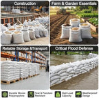 MAQIHAN Empty Sand Bags - 8PCS Woven Polypropylene Heavy Duty Tear Resistant Sandbags for Hurricane Sand Bags for Flooding Construction Project Storing Dry Materials