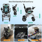 33 Lbs Lightweight Electric Wheelchair, Electric Wheelchairs for Adults Foldable, 15 Miles Range Motorized Wheelchair for Seniors, All Terrain Compact Portable Power Wheelchair, 330 Lbs Capacity
