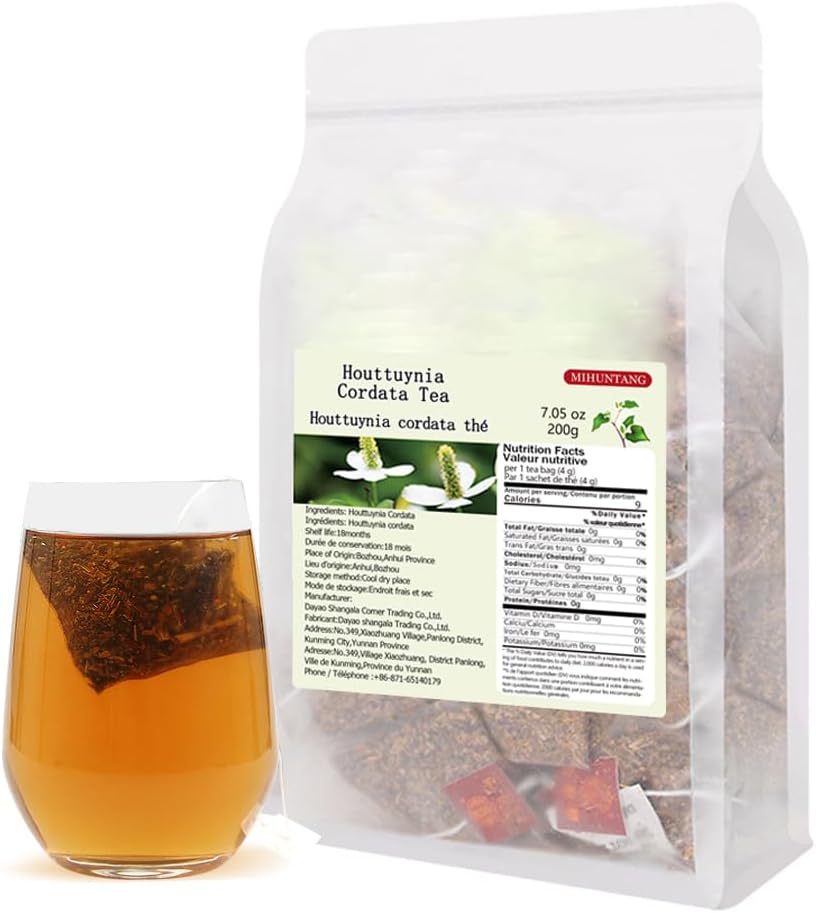 Houttuynia Cordata Tea 7.05oz (4gx50pack) Tea bag Dried houttuynia tea bag Houttuynia leaf tea 鱼腥草茶200g