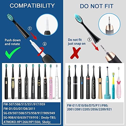 10 Pack Electric Toothbrush Replacement Heads Compatible with Fairywill FW-507/508/551/515/917/959/2011,FW-D1/D3/D7/D8,Toothbrush Replacement Heads Compatible with SEAGO 958/2316/SGKIDS-2303