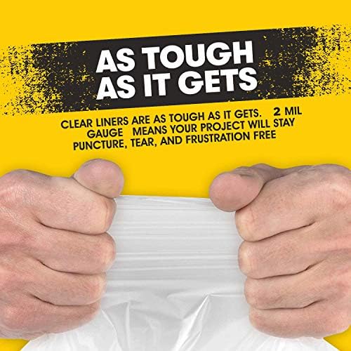 Aluf Plastics 55-60 Gallon 2 MIL Thick Clear Heavy Duty Trash Bags - 38" x 58" - Pack of 100 - For Recycling, Kitchen, Contractor, & Outdoor