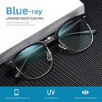 Blue Light Blocking Glasses Vintage Half Frame UV Clear Lens Anti Eyestrain Computer Gaming Glasses for Women Men