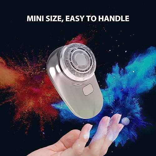 Mini Shaver, Electric Beard Trimmer with LED Display, Cordless Mini USB Rechargeable Clipper Waterproof Skin Friendly High Power Steel Blades, Portable and Convenient Men's Beard Trimmer