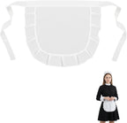 Cosplay Maid Apron, 14.5 * 11.8 Inch White Half Apron for Women with Adjustable Tie Back, Lace Trim Waist Aprons for Women & Girls, Maid Cosplay Costume Kitchen Party Favors Halloween