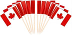 JAVD CYPS 100 Pcs Canada Flag Canadian Toothpick Flags, Small Mini Stick Cupcake Toppers Canadian Flags,Country Picks Party Decoration Celebration Cocktail Food Bar Cake Flags