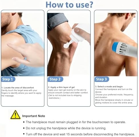 Shockwave Therapy Machine for Muscle Relief – Non-Invasive Massager for Back, Waist, Legs & Joint Discomfort – Deep Tissue Relaxation with 7 Heads & Smart Touchscreen