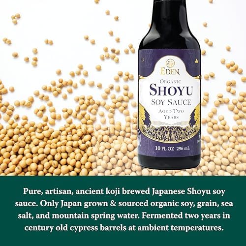 Eden Organic Shoyu Soy Sauce (*NEW*), Artisan Brewed in Japan, Aged 2 Years in Hundred-Year-Old Cypress Wood Barrels, 10 fl oz (296 ml)