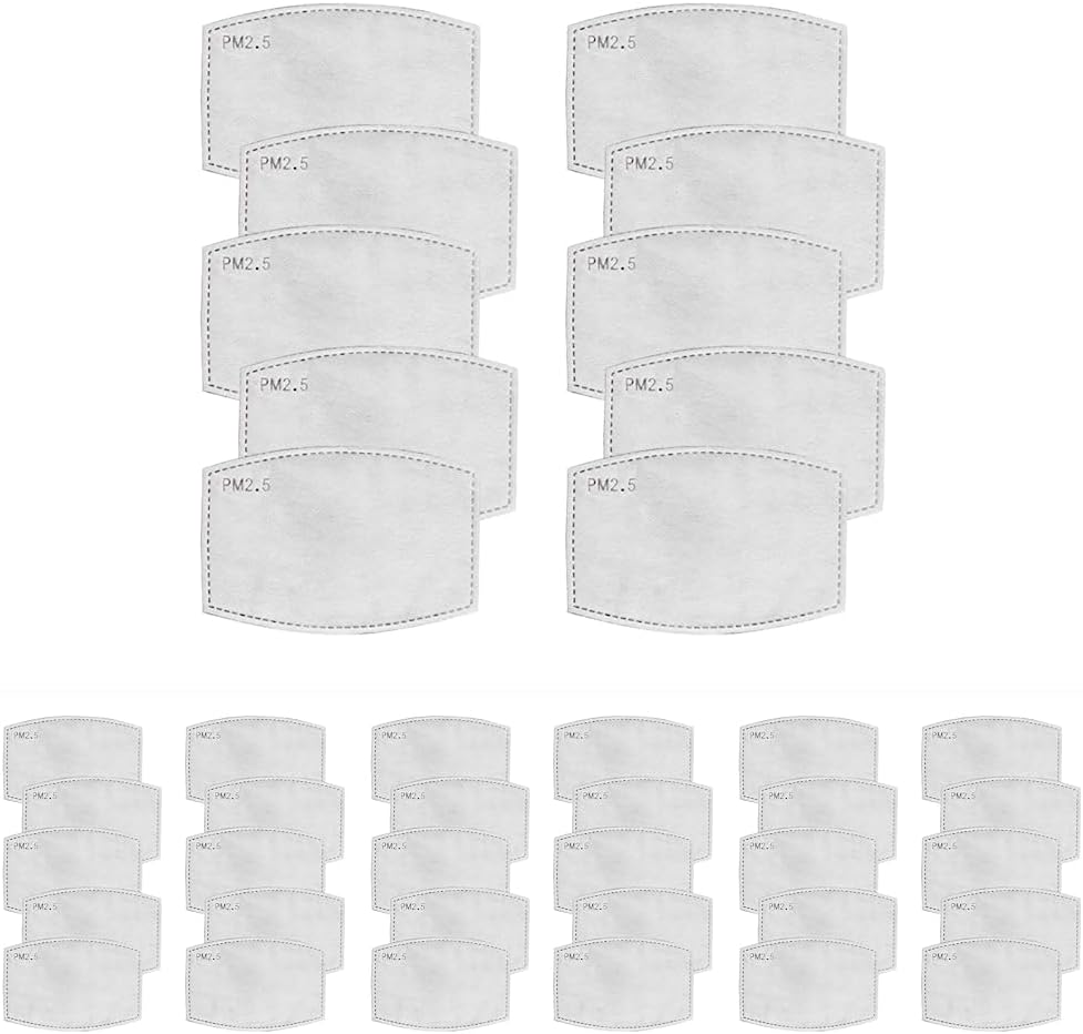 Safe+Mate (10 Pack) PM 2.5 Carbon Filter Replacement Inserts for Adult Cloth Masks