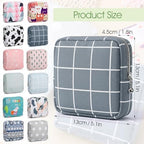 Sanitary Napkin Storage Bag - 12 Pcs Portable Period Pouch with Zipper, Discreet Menstrual Pad Holder Organizer for Women & Girls, Polyester Travel Kit (Cute Patterns)