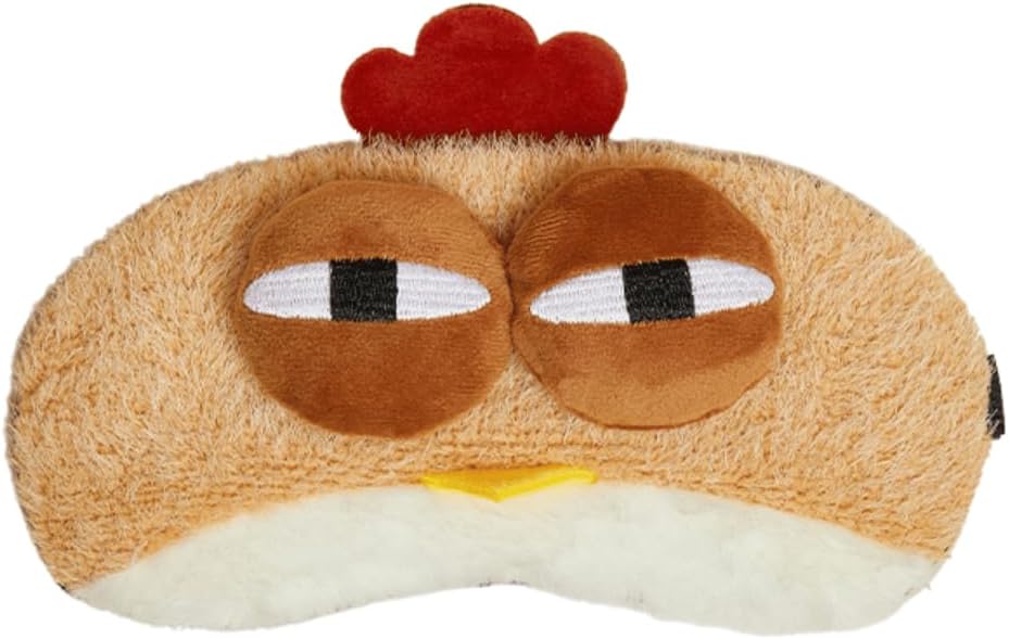 Funny Sleep Mask – Cute Lazy Chicken Chick Plush Blindfold, Soft Sleeping Eye Cover for Travel, Napping, Party Gift, Novelty Eye Mask for Adults Kids