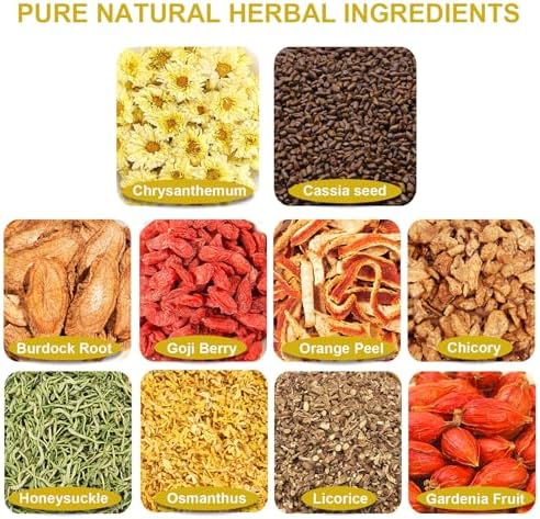 TEARELAE - Chrysanthemum Cassia Seed Tea - 4g x 40 Count - Burdock Root, Goji Berry, Honeysuckle, Osmanthus - Combination Herbal Tea Bag