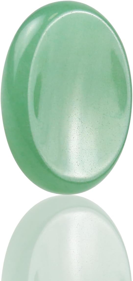 Worry Stones Green Aventurine Crystal, Chakra Crystals and Healing Stones, Oval Palm Stone, Thumb Stone, Crystals for Beginners, Spiritual Gifts for Women, Meditation Accessories (1PCS)