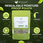 Biokoma Organic Lady's Bedstraw Dried Herb 50g 1.76oz Premium Galium Verum USDA Organic Herbal Tea Lymphatic Kidney Support Resealable Pouch No Additives No Preservatives No GMO Caffeine-Free Kosher