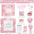Mothers Day Gifts for Mom Wife Grandma Friends Sister, Birthday Gifts for Women, Self Care Get Well Soon Gifts, Spa Gift Baskets Set Thinking of You Care Package with Flannel Blanket Gift Box