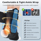 Ankle Brace for Sprained Ankle, Ankle Brace for Women Men Adjustable & Air Fabric Cool With 2 Removable Side Splints, Ankle Stabilizer for Basketball, Volleyball, Sports, Injury Recovery (Medium)