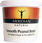 Meridian Natural Smooth Peanut Butter No Added Sugar & No Added Salt (1Kg) - Pack of 6