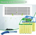 2Pcs Window Venetian 7 Finger Dusting Cleaner Tool and 1Pc Window Blind Duster Brush Hand-Held Window Shutters Venetian Shades Brush Air Conditioner Duster Dirt Cleaner