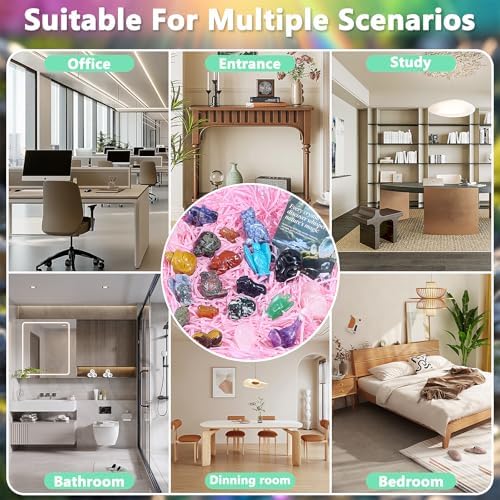 Bulk Assorted Small Angel Figurines Natural Gemstones Crystals Elephant Statue Cat Figurine Healing Stones Gifts for Women Anxiety Relief Office Desk Decor (0.4lb Set)