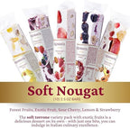 Quaranta Italian Nougat Fruit Bars 10 Pack – Soft Torrone Candy – 2 Bars Each of Forest Fruits, Exotic Fruit, Sour Cherry, Lemon & Strawberry – Gluten-Free, GMO-Free, Palm Oil-Free – 3.5 Oz Each