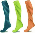 zuoge 3 Pairs Compression Socks Pack - Best Medical, Nursing, Travel & Flight Socks - Running & Fitness - 15-20mmHg