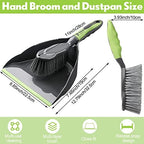 Zopeal 6 Set Dust Pan and Brush Set, Small Dustpan with Broom, Handheld Angle Broom and Dustpan Set for Home Room Kitchen Car Office Lobby Indoor Floor Cleaning
