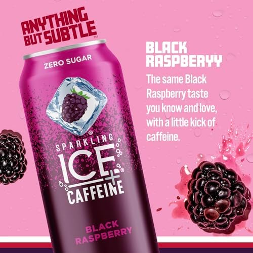 Sparkling Ice Black Raspberry Flavored Sparkling Waters with Antioxidants, Vitamins, and Zero Sugar (16 fl oz Cans, 12 Count) + (17 fl oz Bottles, 12 Count)
