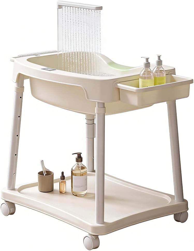 Portable Head Spa Waterfall Device, Adjustable Shampoo Bowl with Water Circulation System, Height-Adjustable Bedside Shampoo Basin, And Scalp Massage Water Dispensing Set,Bb