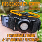 4-18" Inch Armband 360° Adjustable for Dexcom G7 : Transmitter Protection Sensor Cover Arm & Leg Band -No More Adhesive Patches (4-18" Active Band Black Matte)