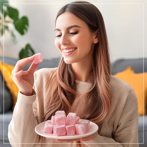 Eastanbul Turkish Delight Rose, 8.8oz, Turkish Delights Candy, Rose Candy, Lokum, Loukoumi, Narnia Gifts, Vegan Gifts, Gluten Free