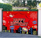 Red Spider Web Backdrop for Birthday Party Decoration, 7 x 5ft Photo Background Banner Red and Blue Cartoon Theme Party Supplies for Boys Baby Shower Wall Decor Photo Booth Props (7 x 5ft)