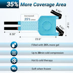 Comfytemp Large Knee Ice Pack Wrap Reusable Gel, Knee Cold Compress Brace for Injury, Pain Relief, Replacement Recovery, Arthritis, ACL, After Surgery, Running Essential, 23.6"x11.8", 2 Gel Packs