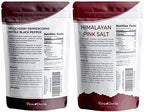 Viva Doria Tellicherry Whole Black Peppercorns, 12 oz & Himalayan Pink Salt, Coarse Grain, 2 lb | Salt and Pepper Combo, For Grinder Refills, 2 Piece Set