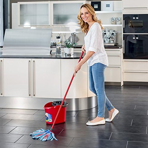 Vileda SuperMocio 3 Action XL Mop and Bucket Set with Extra Refill, Blue,Red