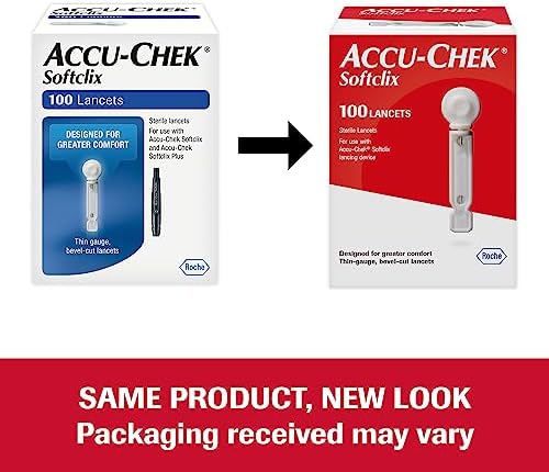 Accu-Chek Softclix Diabetes Lancets for Diabetic Blood Glucose Testing (Pack of 100) (Packaging May Vary)