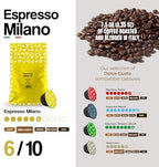 Dongiò Caffè Espresso Milano, Capsules Compatible with Nescafe Dolce Gusto system, 100 Count of Single-Serve Coffee pods (5 Boxes of 20 capsules each) Med-Light Roast | Intensity 6/10