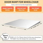 Door Threshold ramp, Door ramp for 2in to 8in Rise, Heavy Duty Front Door ramp for Elderly wheelchairs/Walkers/Scooters(33.5" L*31.7" W, Alloy Iron, 32LBs, Max 800LBs)