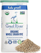 Great River Milling Organic Whole Grain Rye Berries | High-Fiber, Nutrient-Rich Ancient Grain | Non-GMO, Kosher | Ideal for Baking, Sourdough, Salads, Pilaf & Soups | 25 Lb (Pack of 1)