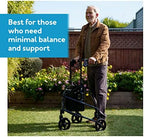 Carex 3 Wheel Walker for Seniors, Foldable, Rollator Walker with Three Wheels, Three Wheel Rolling Walker Height Adjustable for Seniors, Blue, Trio, Folding