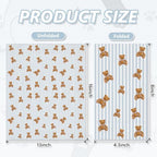 JarThenaAMCS 50Pcs Bear Guest Napkin Disposable Paper Napkins Blue Stripe Bow Brown Bear Dinner Hand Napkins for Birthday Baby Shower Party Supplies Table Decor
