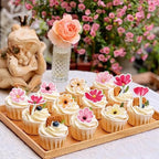 Edible Daisy Flowers Cake Toppers 52pcs – Yellow, Pink & White Wildflower Wafer Paper Cupcake Decorations for Wedding, Birthday, and Themed Cakes –Edible Floral Decorations for Desserts (Wildflower-A)