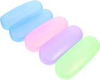 Healifty 5-Pack Portable Clear Plastic Eyeglass Cases Hard Shell Transparent Glasses Box Lightweight Eyewear Storage Organizer for Men Women